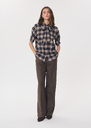 Carla shirt tonka and beige checkered lavallière Tonka TARA JARMON CH