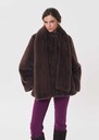 Molly Coat faux fur with integrated scarf Off-white, Tonka TARA JARMON CH