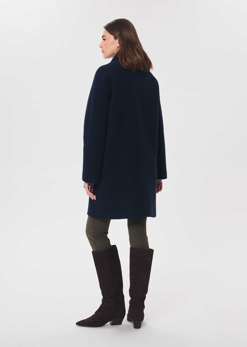 Maryline coat navy blue with patch pockets Night TARA JARMON CH