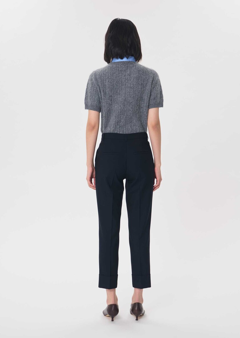 Philippa trousers navy blue right with lapel Night TARA JARMON CH