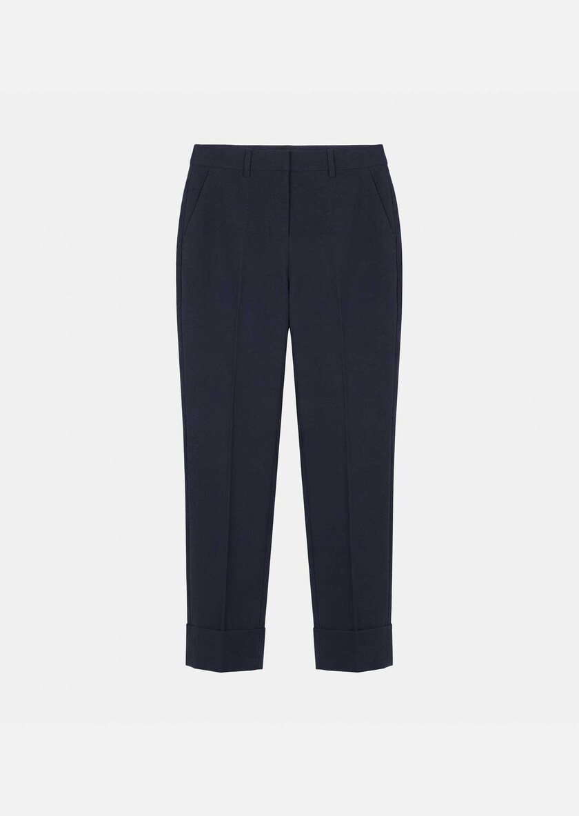 Philippa trousers navy blue right with lapel Night TARA JARMON CH