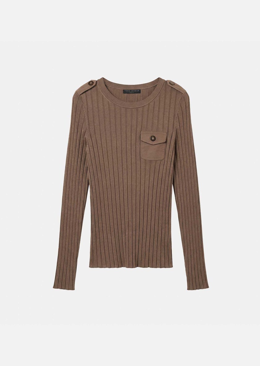 Prisca sweater caramel pockets Caramel TARA JARMON CH