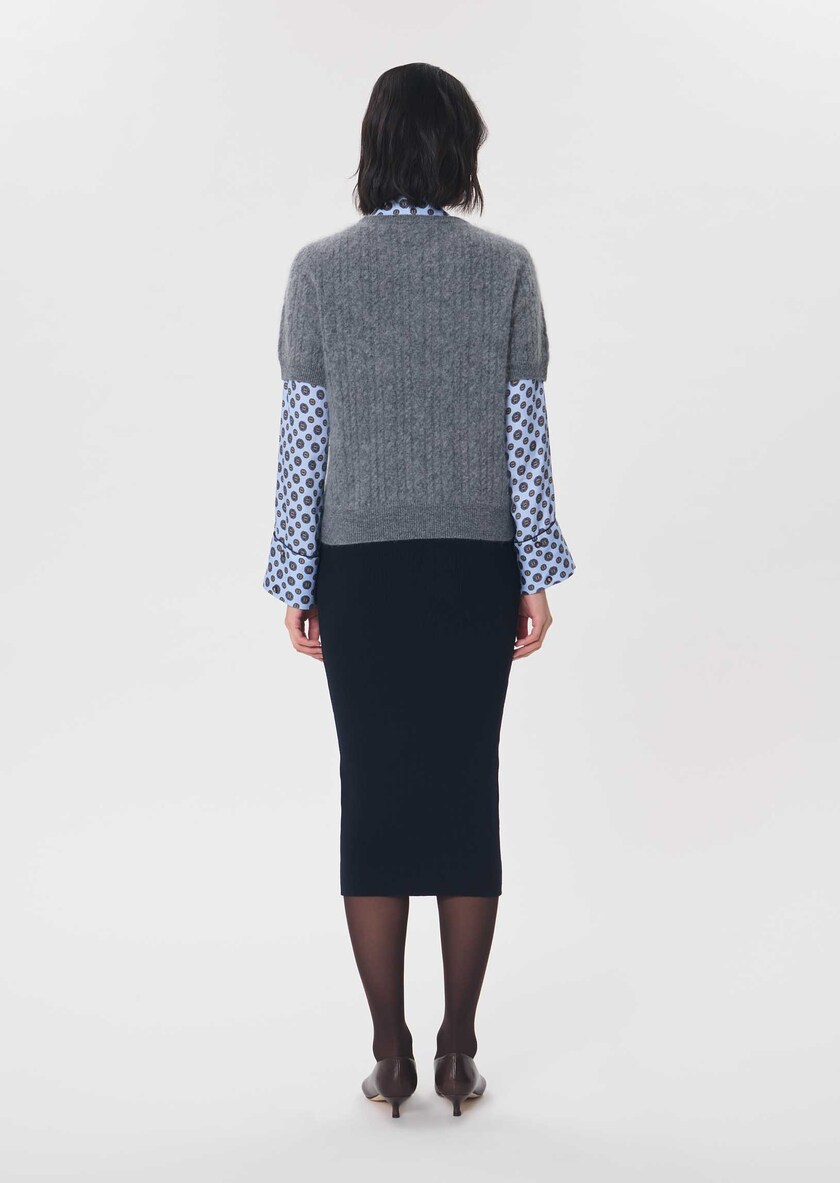 Pamela Sweater heather grey short-sleeved Gray grey TARA JARMON CH