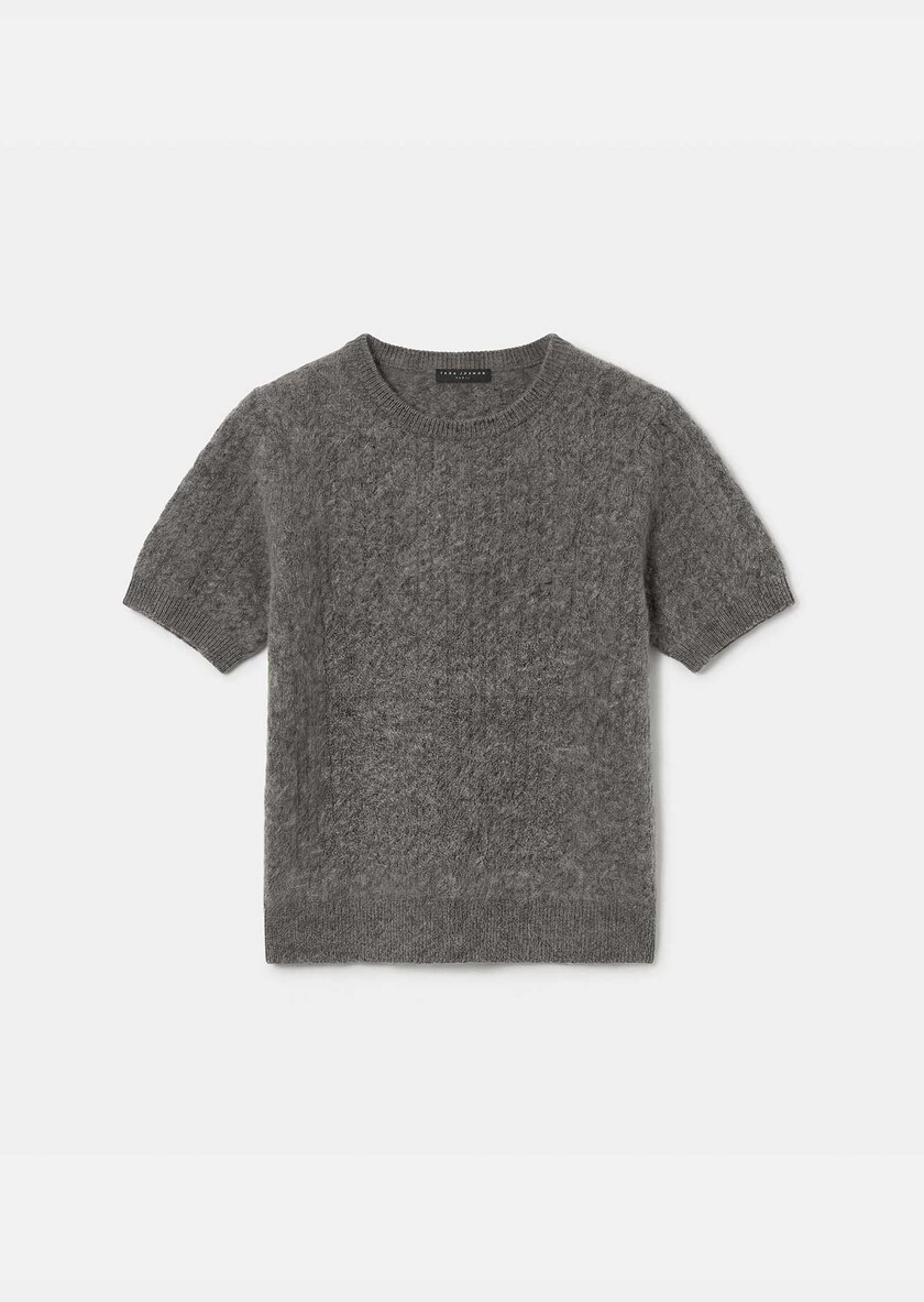 Pamela Sweater heather grey short-sleeved Gray grey TARA JARMON CH