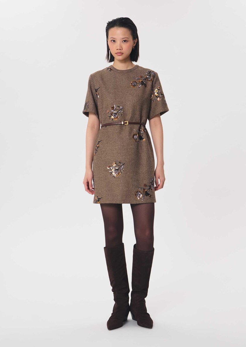 Romia dress short caramel short-sleeved Caramel TARA JARMON CH