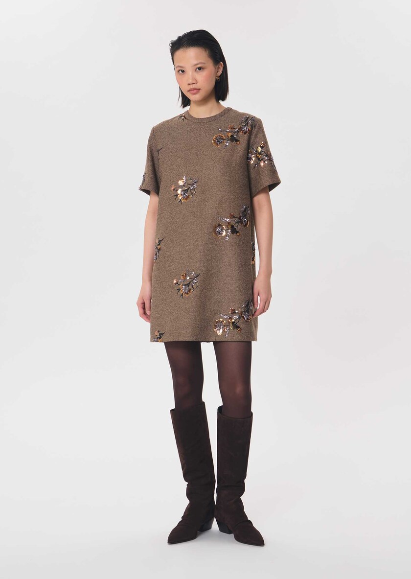 Romia dress short caramel short-sleeved Caramel TARA JARMON CH