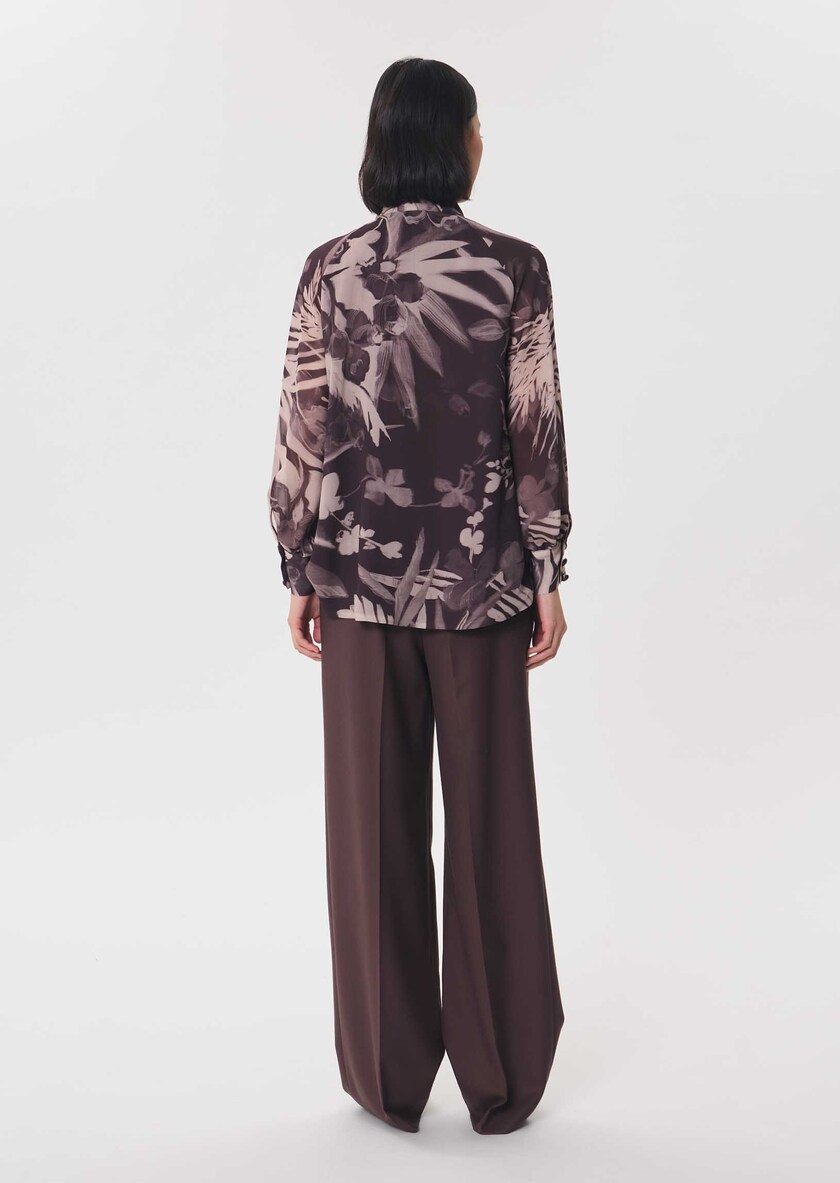 Top Terry Flowy floral print dress with a tie neck Fig TARA JARMON CH
