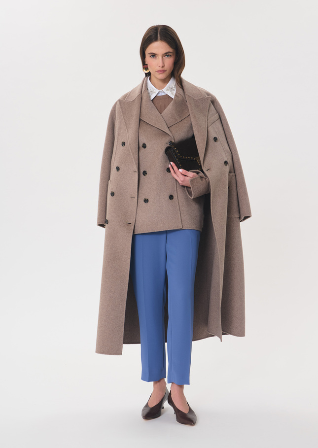 Marlo Coat Hazelnut double-breasted with a tailored collar Nut brown TARA JARMON CH