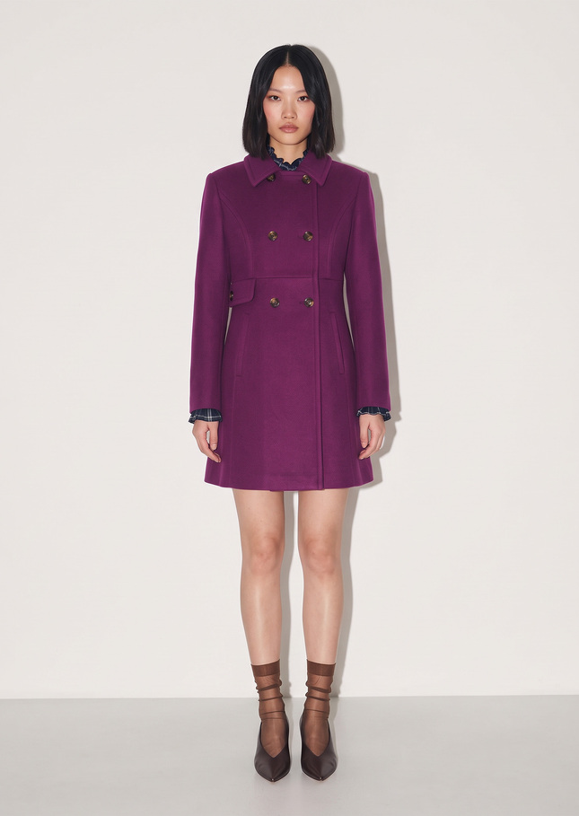 Martha Coat ripe cross belted Mûre TARA JARMON CH