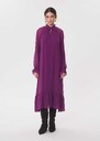 Romana dress long, blackberry-colored dress with a ruffled belt Mûre TARA JARMON CH