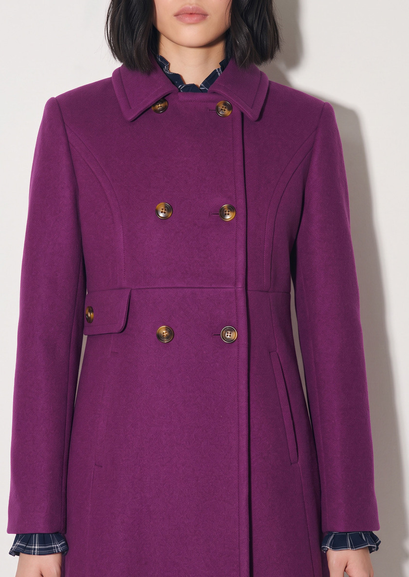 Martha Coat ripe cross belted Mûre TARA JARMON CH