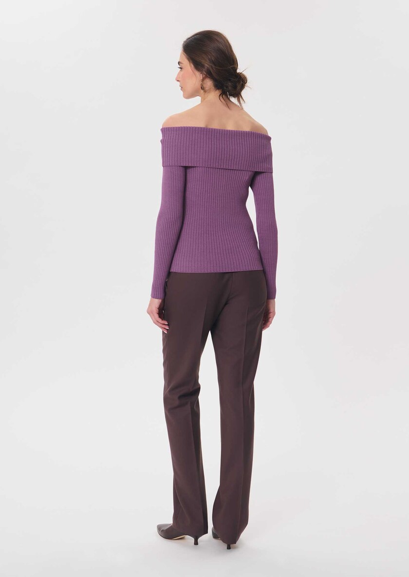 Philippine sweater purple boat neck Pourpre TARA JARMON CH