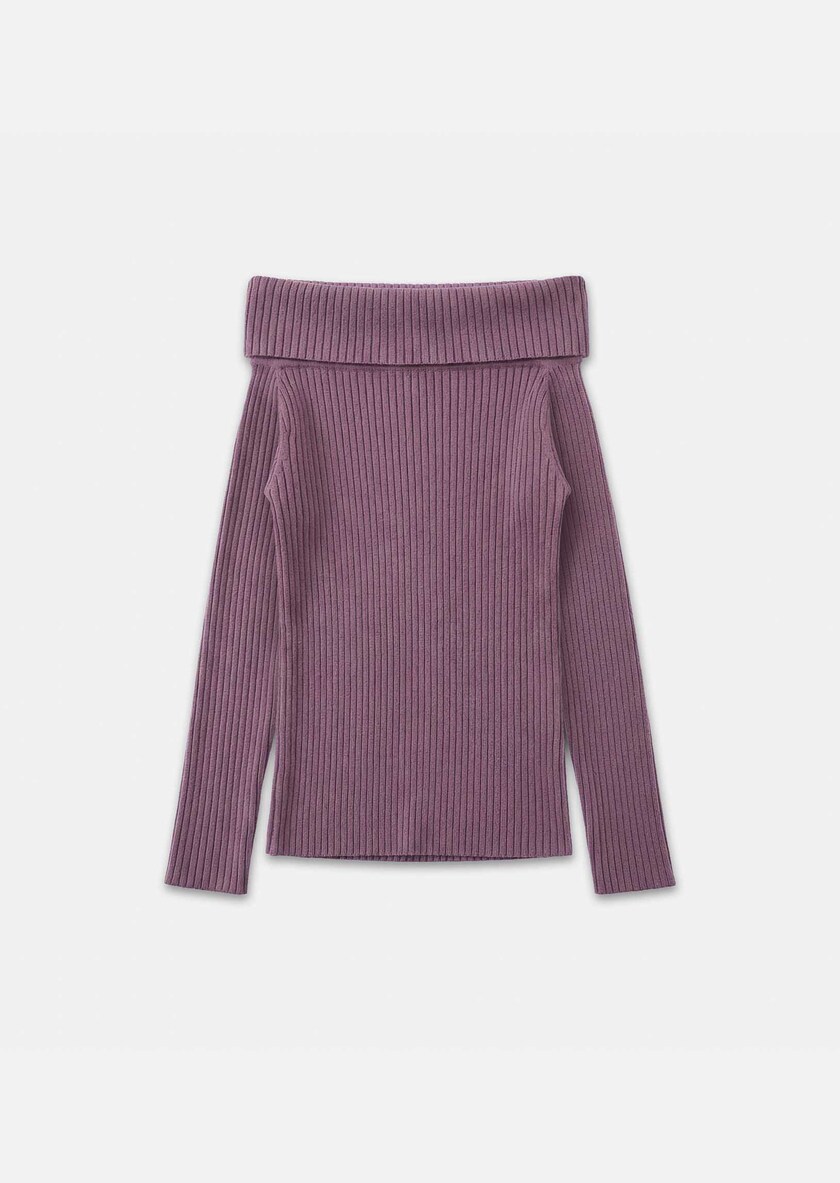 Philippine sweater purple boat neck Pourpre TARA JARMON CH