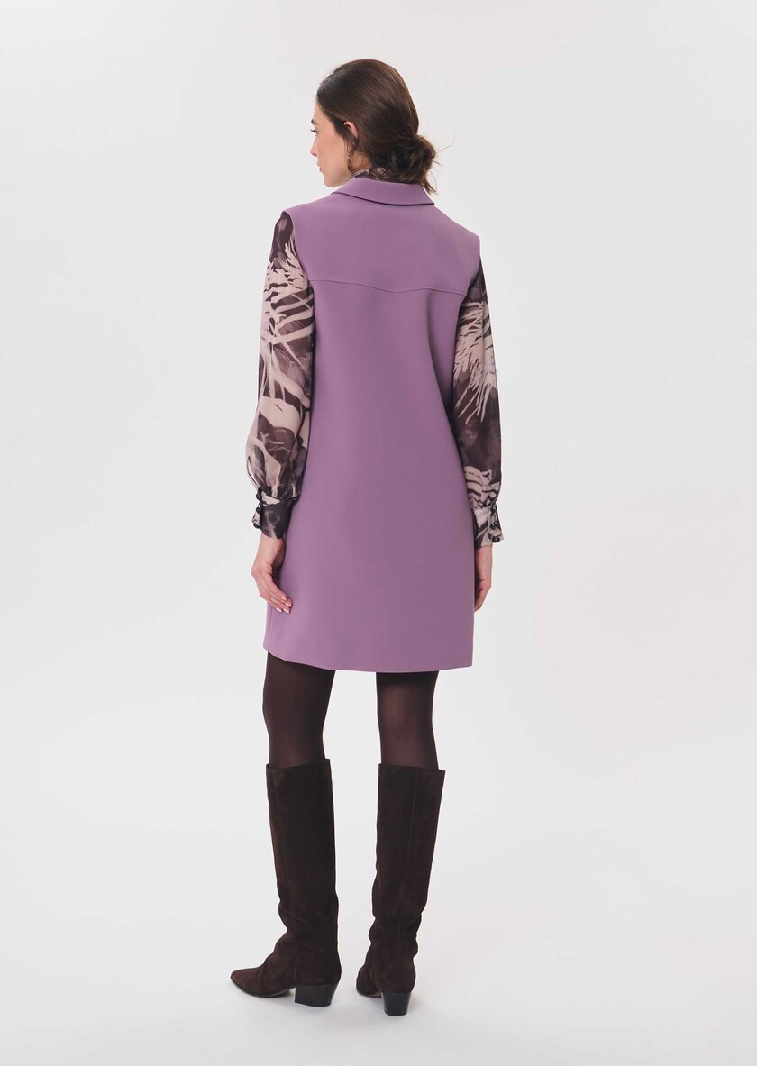 Riffi Dress short purple dress with contrasting collar Pourpre TARA JARMON CH